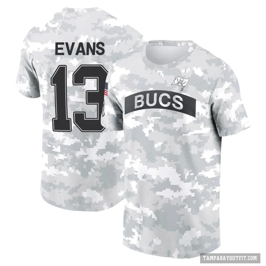 Men's ＃13 Mike Evans Tampa Bay Buccaneers Camo Arctic 2024 Salute to Service Performance T-Shirt