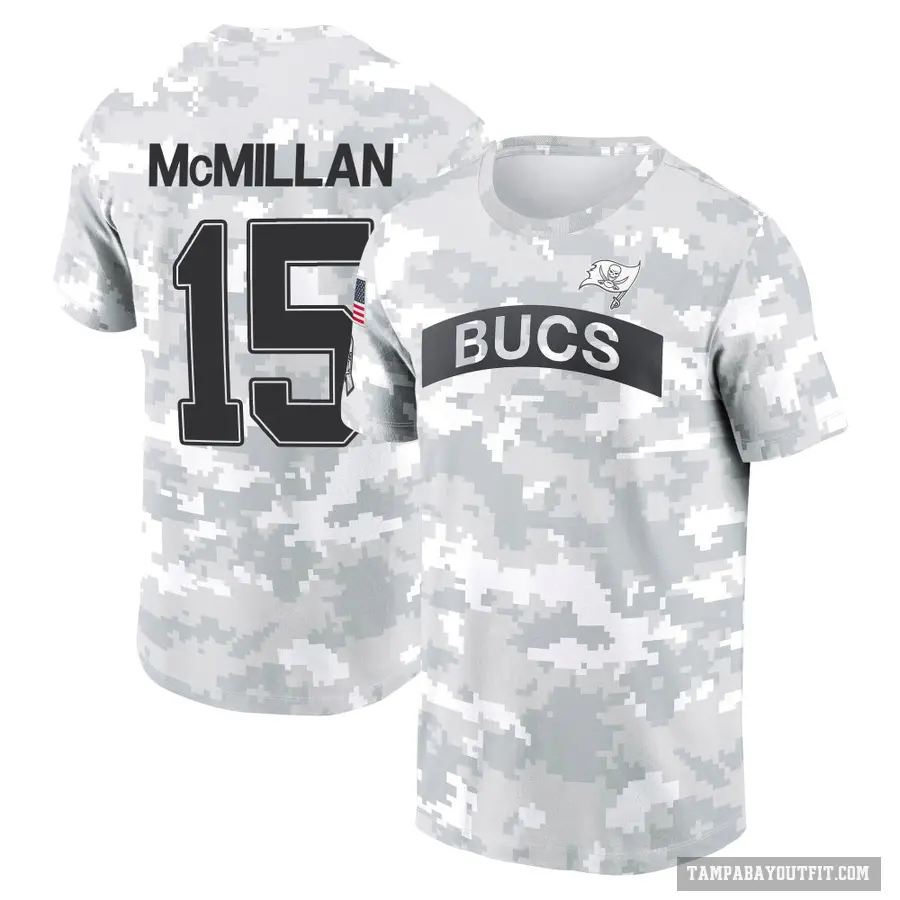 Men's ＃15 Jalen McMillan Tampa Bay Buccaneers Camo Arctic 2024 Salute to Service Performance T-Shirt