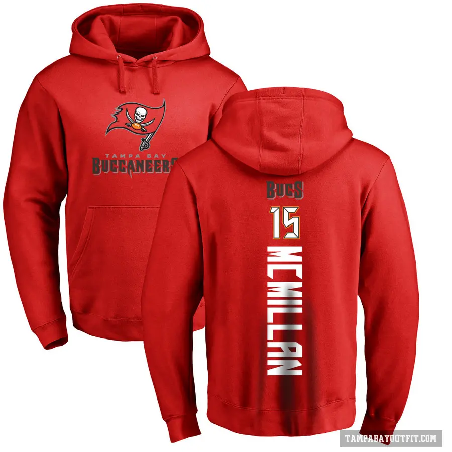 Men's ＃15 Jalen McMillan Tampa Bay Buccaneers Red Pro Line Backer Pullover Hoodie