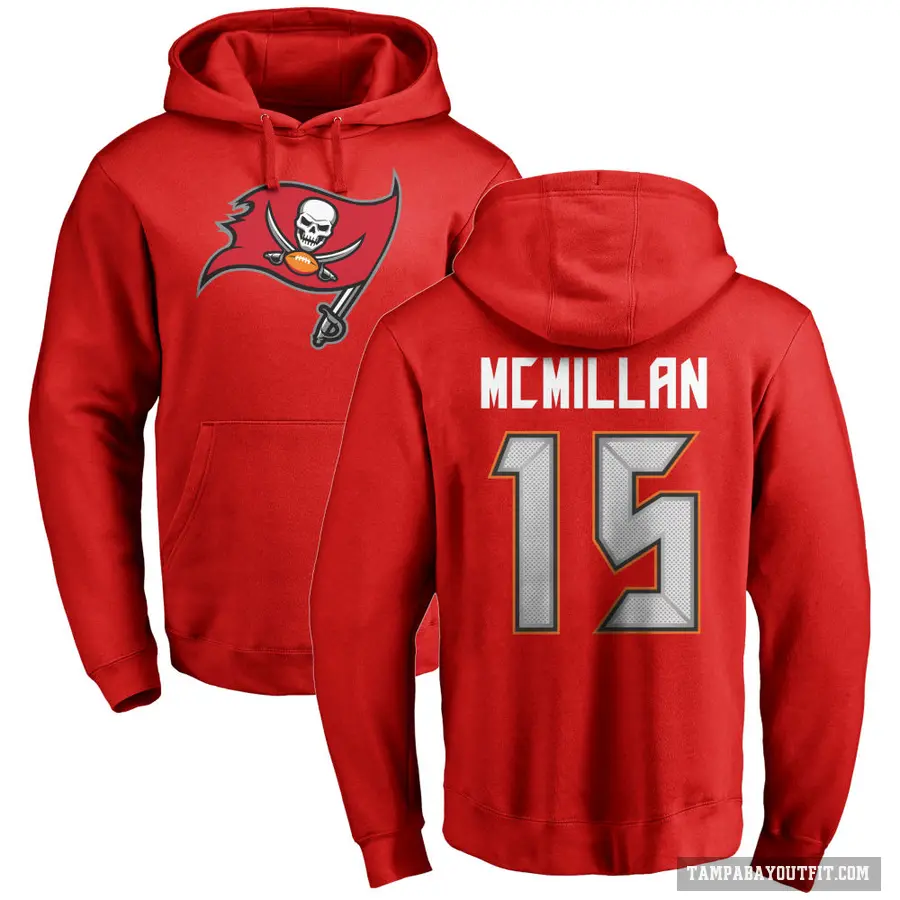 Men's ＃15 Jalen McMillan Tampa Bay Buccaneers Red Pro Line Logo Pullover Hoodie