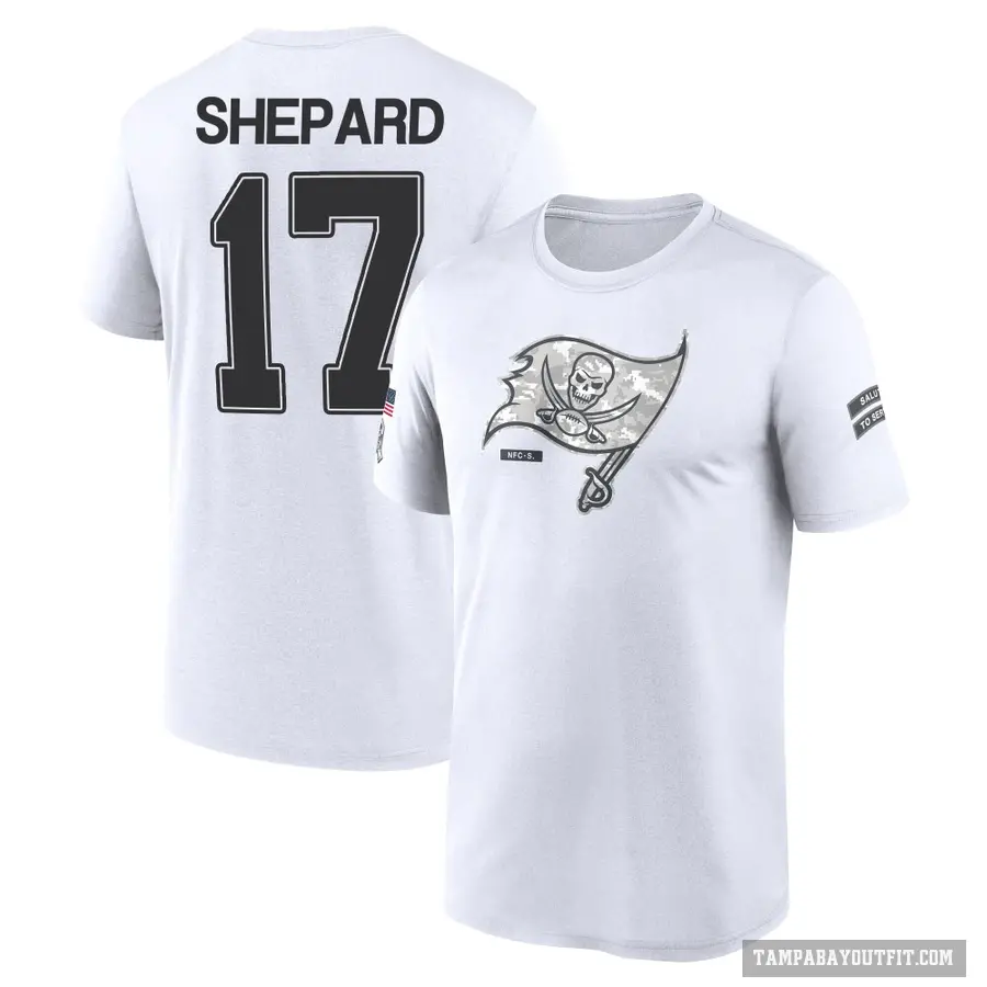 Men's ＃17 Sterling Shepard Tampa Bay Buccaneers White 2024 Salute to Service Performance T-Shirt