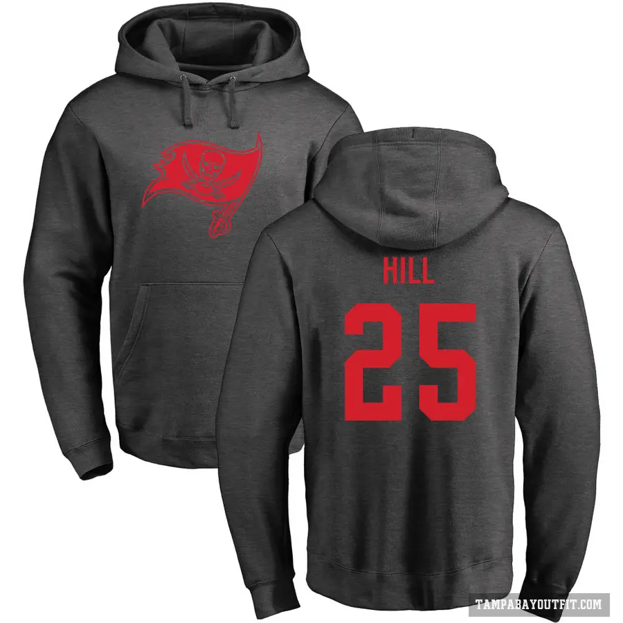Men's ＃25 Troy Hill Tampa Bay Buccaneers Pro Line by Branded Ash One Color Pullover Hoodie
