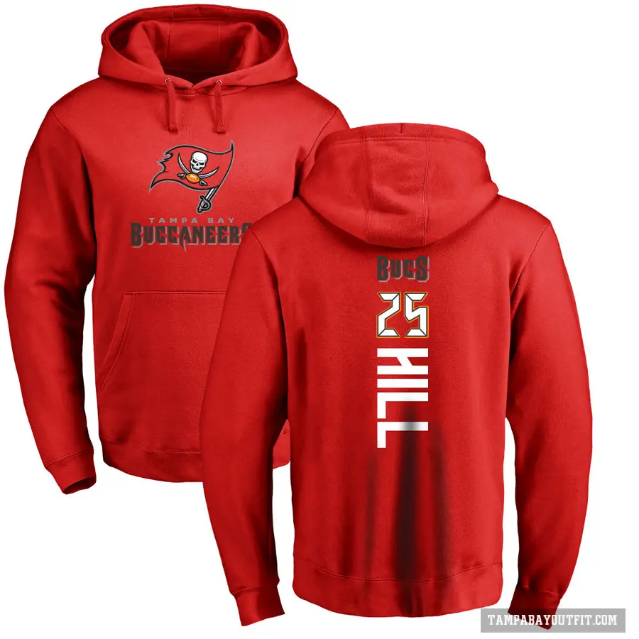 Men's ＃25 Troy Hill Tampa Bay Buccaneers Red Pro Line Backer Pullover Hoodie