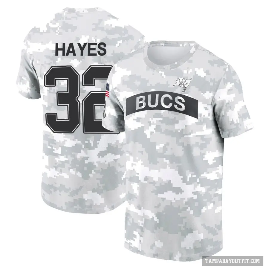 Men's ＃32 Josh Hayes Tampa Bay Buccaneers Camo Arctic 2024 Salute to Service Performance T-Shirt