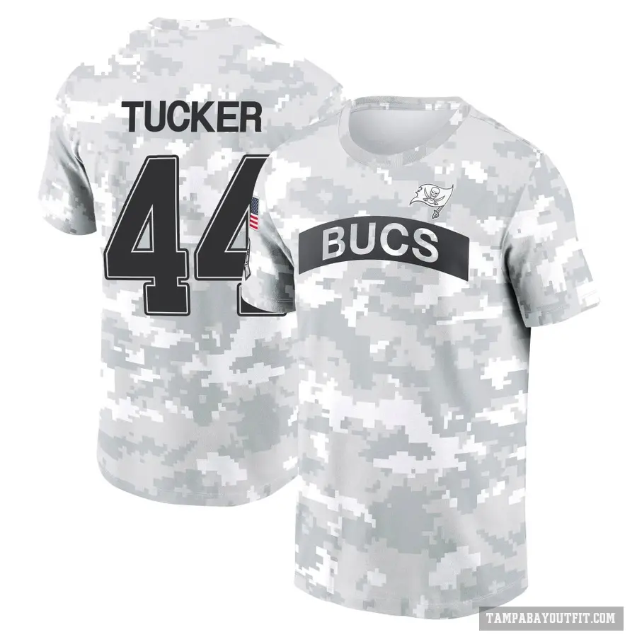 Men's ＃44 Sean Tucker Tampa Bay Buccaneers Camo Arctic 2024 Salute to Service Performance T-Shirt