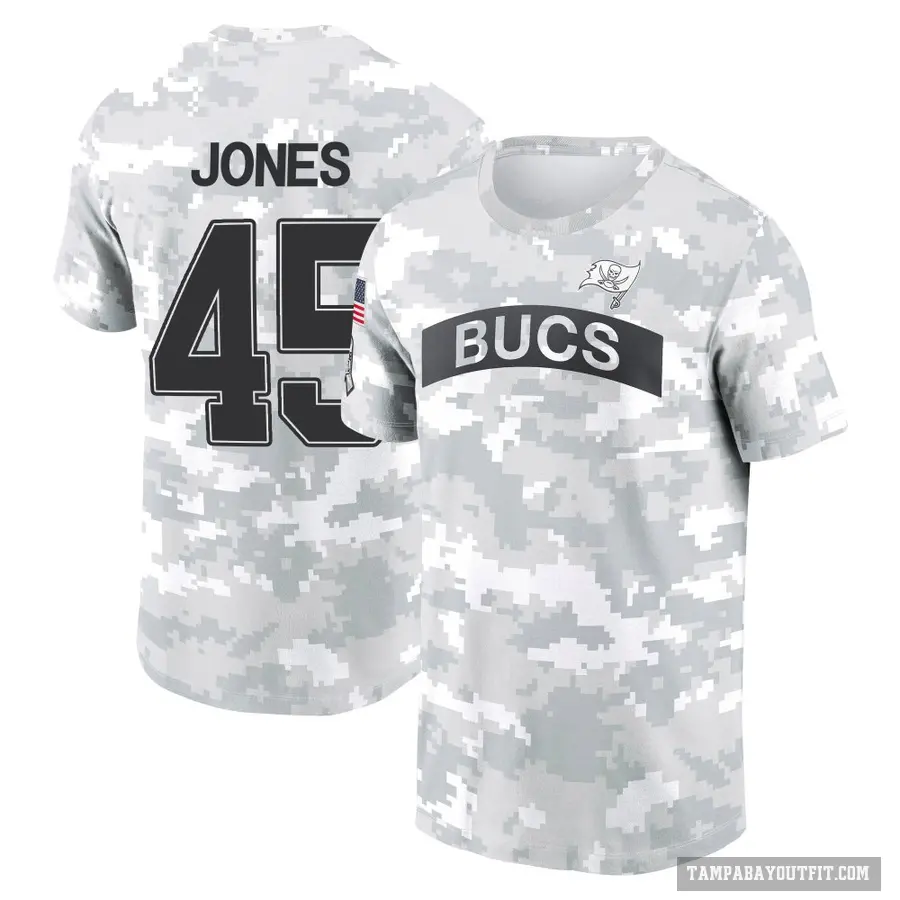 Men's ＃45 Deion Jones Tampa Bay Buccaneers Camo Arctic 2024 Salute to Service Performance T-Shirt