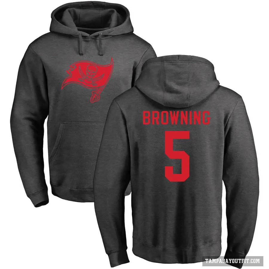 Men's ＃5 Jack Browning Tampa Bay Buccaneers Pro Line by Branded Ash One Color Pullover Hoodie