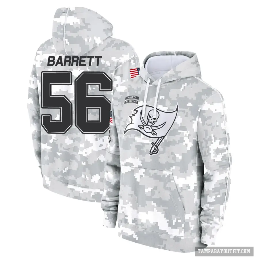 Men's ＃56 Shaquil Barrett Tampa Bay Buccaneers Arctic Camo 2024 Salute to Service Club Fleece Pullover Hoodie