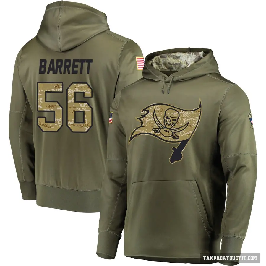 Men's ＃56 Shaquil Barrett Tampa Bay Buccaneers Olive Salute to Service Pullover Hoodie