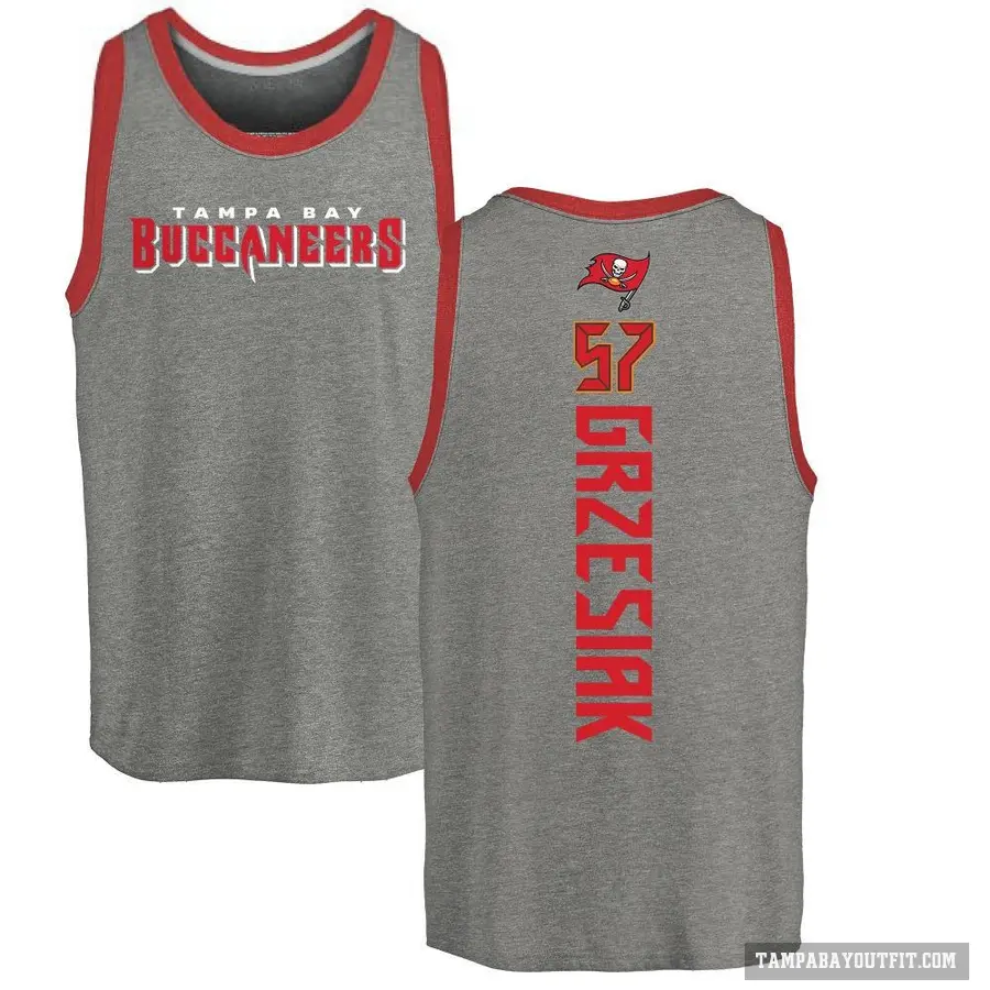 Men's ＃57 Daniel Grzesiak Tampa Bay Buccaneers Ash Backer Tank Top