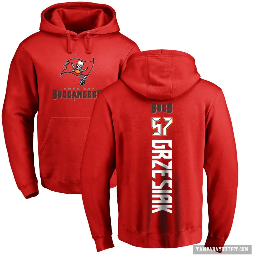 Men's ＃57 Daniel Grzesiak Tampa Bay Buccaneers Red Pro Line Backer Pullover Hoodie