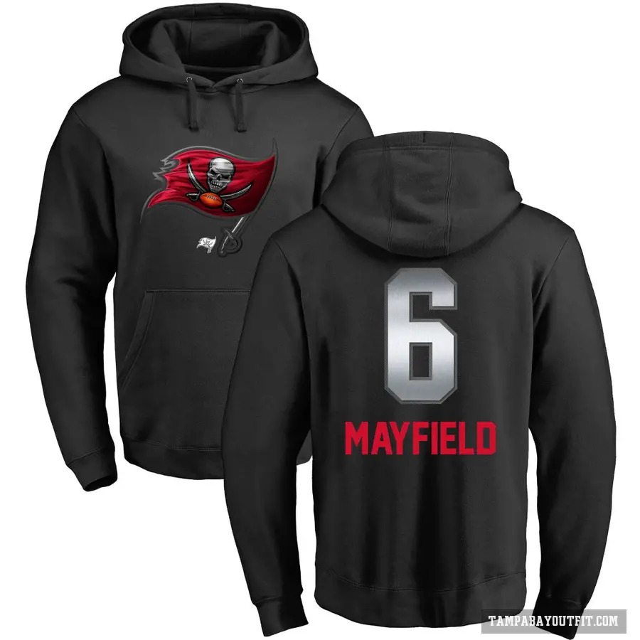 Men's ＃6 Baker Mayfield Tampa Bay Buccaneers Black Midnight Mascot Pullover Hoodie
