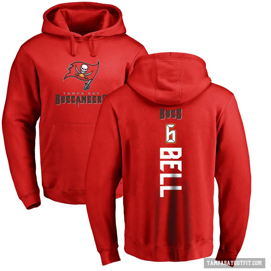 Men's ＃6 Le'Veon Bell Tampa Bay Buccaneers Red Pro Line Backer Pullover Hoodie