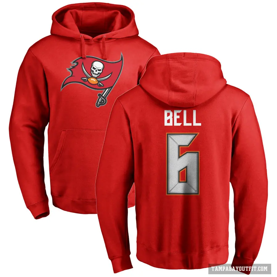 Men's ＃6 Le'Veon Bell Tampa Bay Buccaneers Red Pro Line Logo Pullover Hoodie