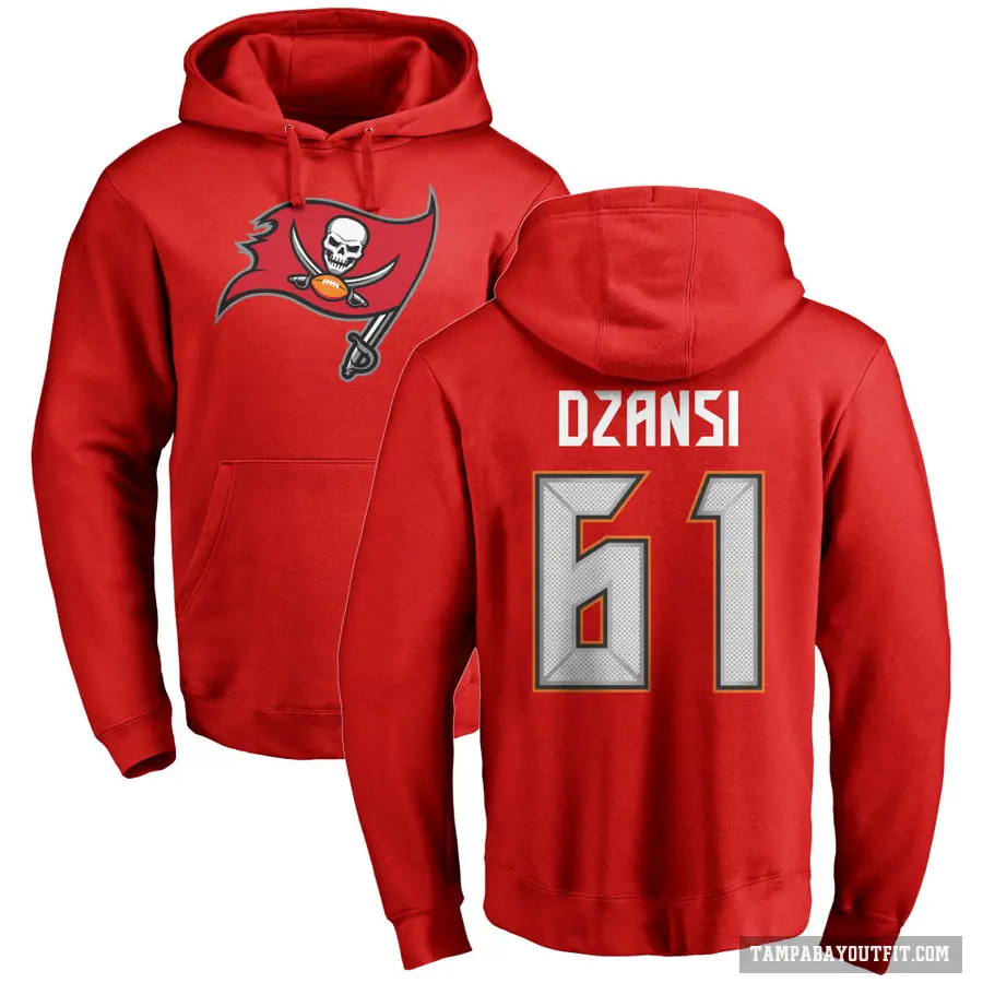 Men's ＃61 Silas Dzansi Tampa Bay Buccaneers Red Pro Line Logo Pullover Hoodie