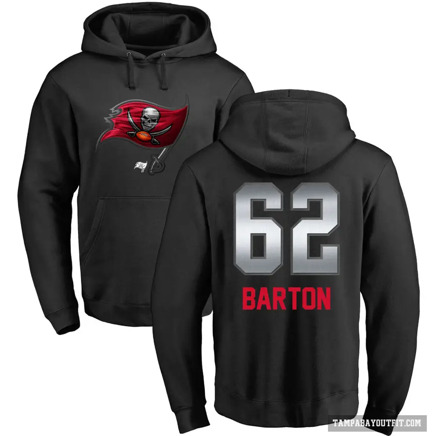 Men's ＃62 Graham Barton Tampa Bay Buccaneers Black Midnight Mascot Pullover Hoodie