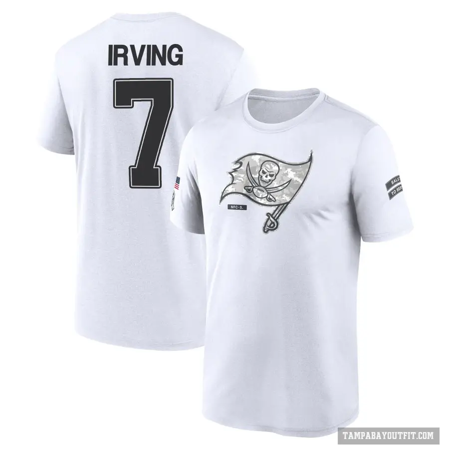 Men's ＃7 Bucky Irving Tampa Bay Buccaneers White 2024 Salute to Service Performance T-Shirt