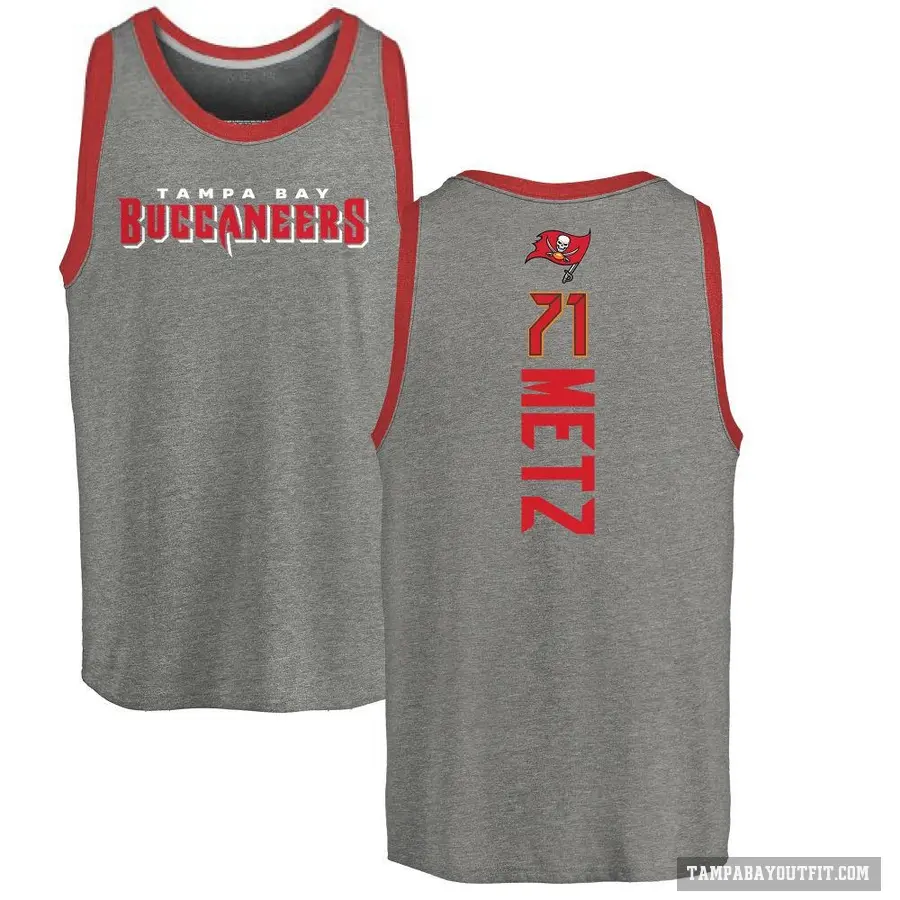 Men's ＃71 Lorenz Metz Tampa Bay Buccaneers Ash Backer Tank Top