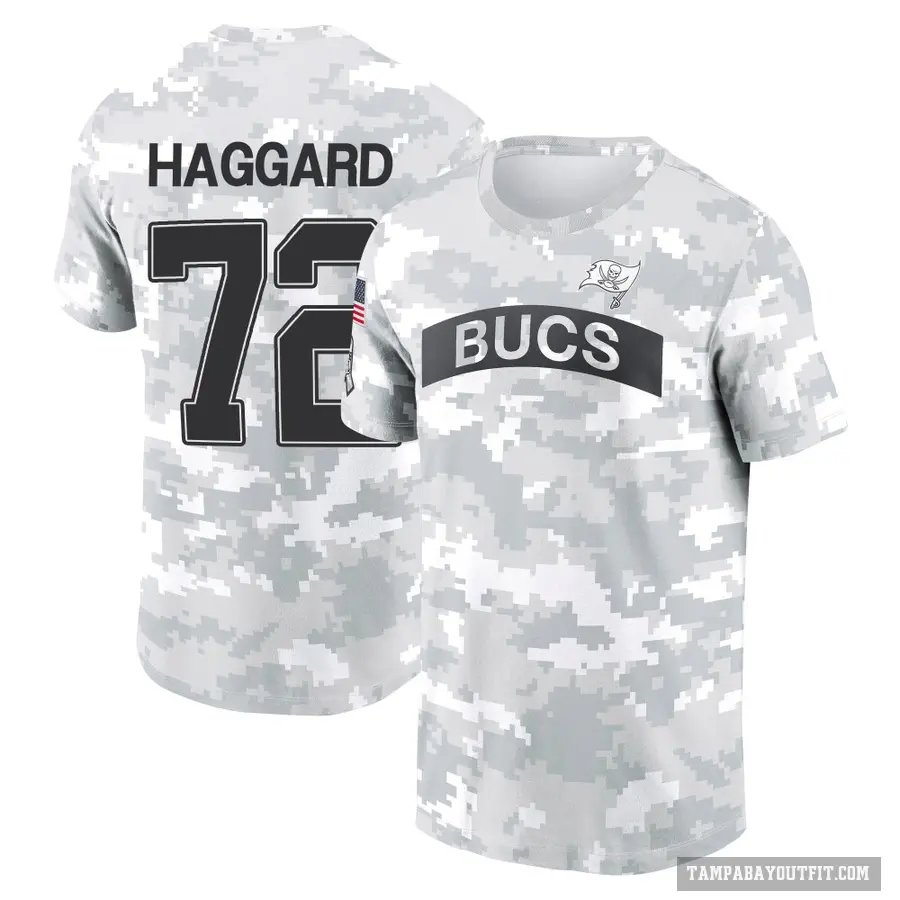 Men's ＃72 Luke Haggard Tampa Bay Buccaneers Camo Arctic 2024 Salute to Service Performance T-Shirt