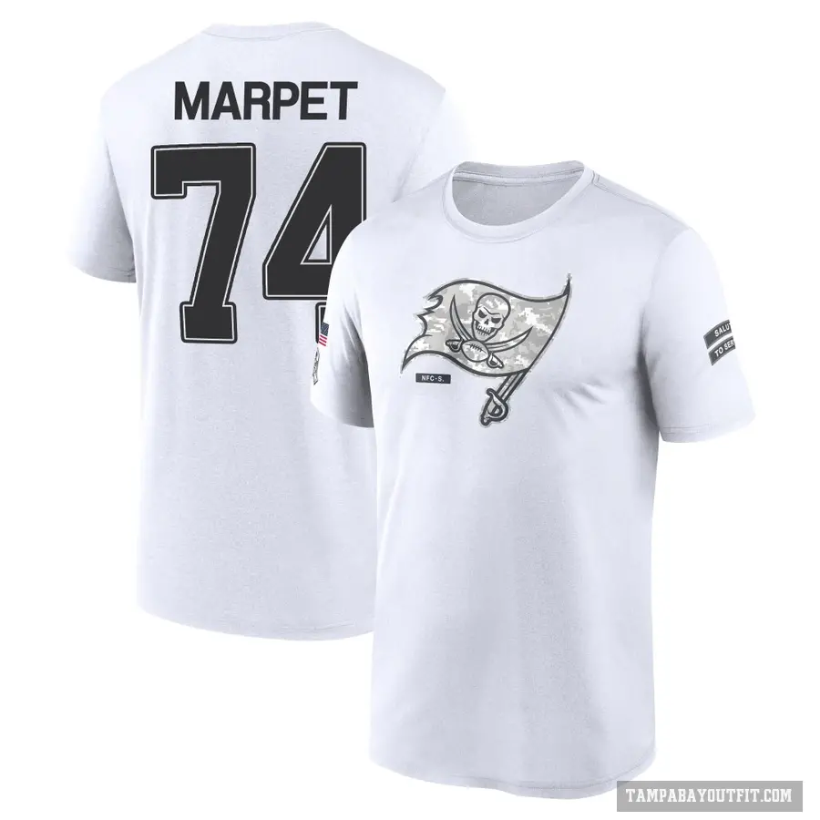 Men's ＃74 Ali Marpet Tampa Bay Buccaneers White 2024 Salute to Service Performance T-Shirt