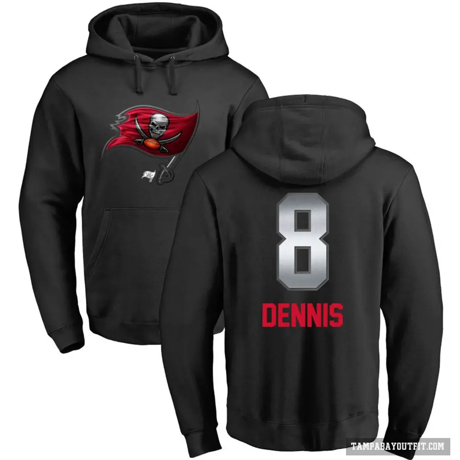 Men's ＃8 SirVocea Dennis Tampa Bay Buccaneers Black Midnight Mascot Pullover Hoodie