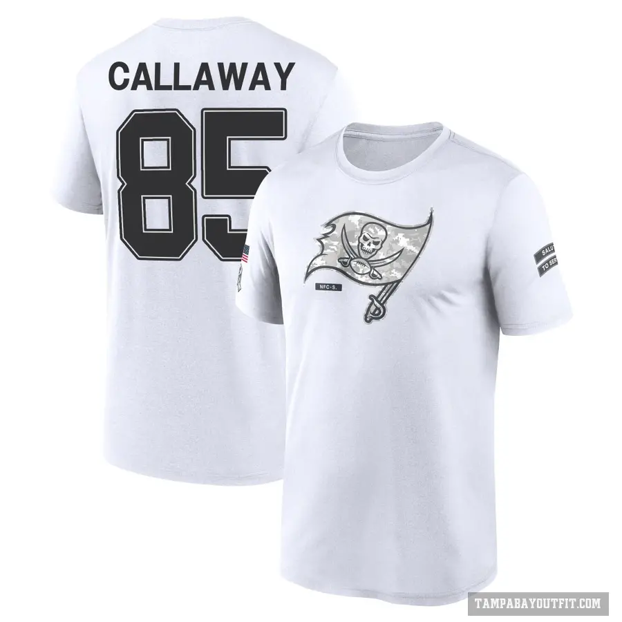 Men's ＃85 Marquez Callaway Tampa Bay Buccaneers White 2024 Salute to Service Performance T-Shirt