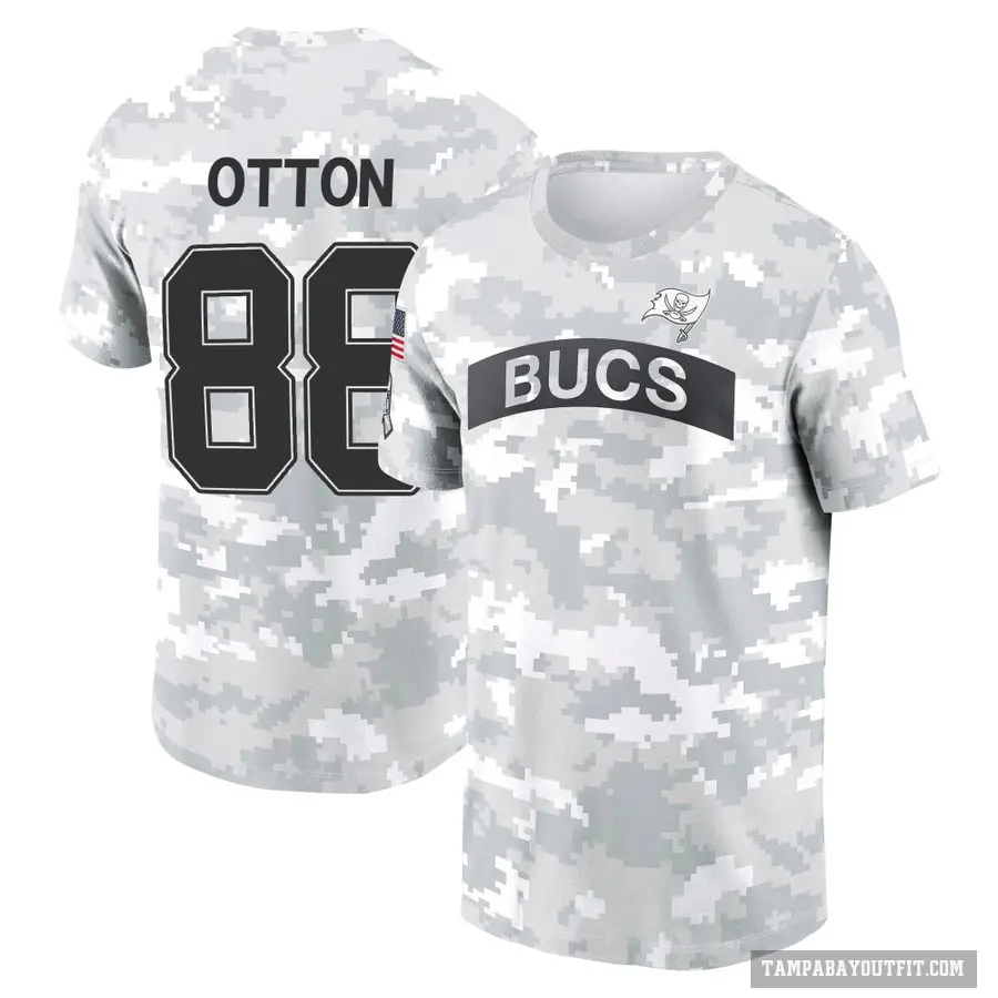 Men's ＃88 Cade Otton Tampa Bay Buccaneers Camo Arctic 2024 Salute to Service Performance T-Shirt