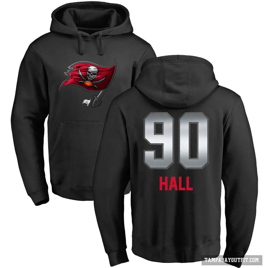 Men's ＃90 Logan Hall Tampa Bay Buccaneers Black Midnight Mascot Pullover Hoodie