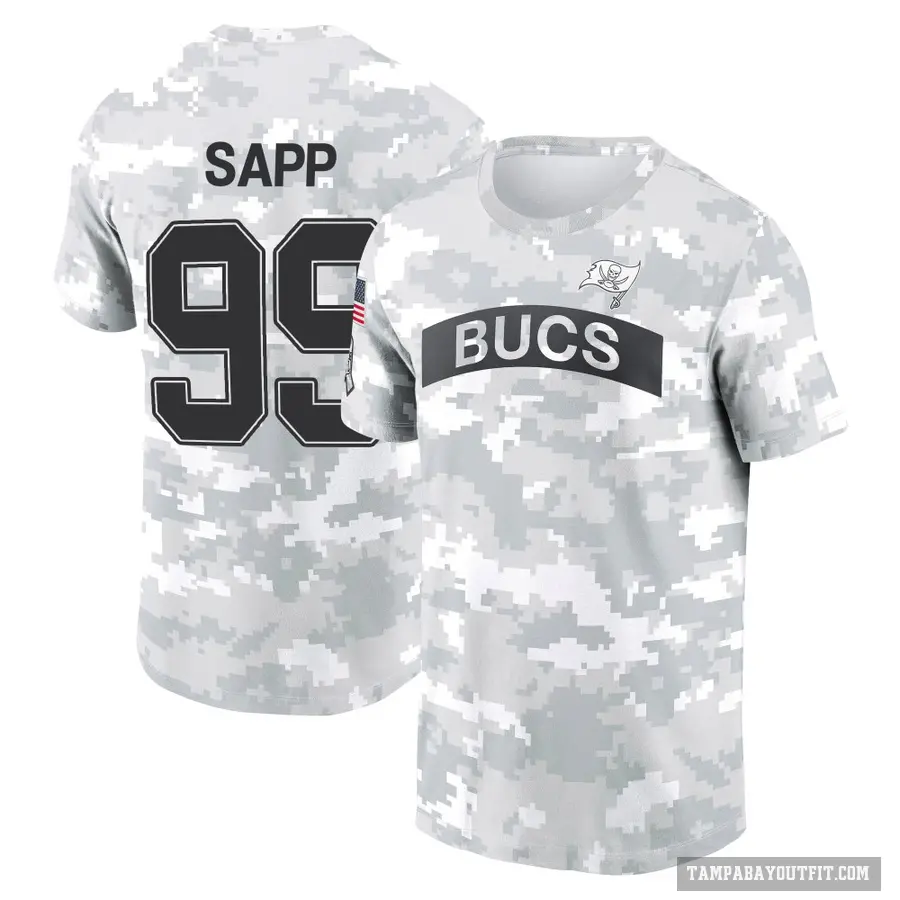Men's ＃99 Warren Sapp Tampa Bay Buccaneers Camo Arctic 2024 Salute to Service Performance T-Shirt