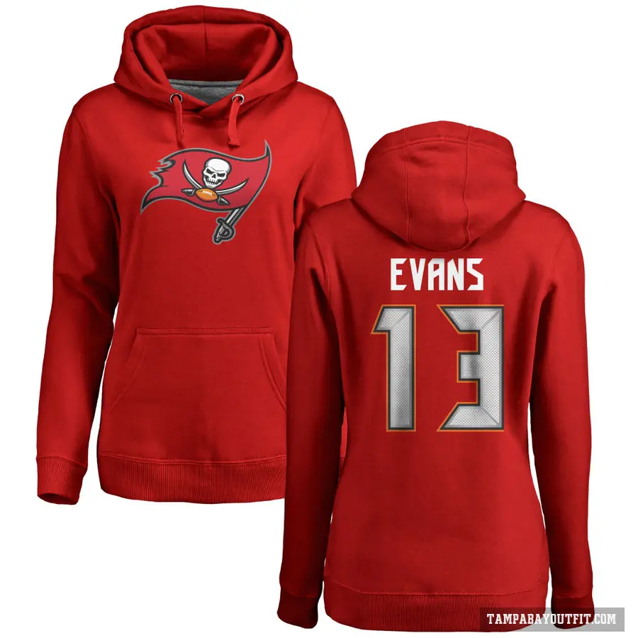 Women's ＃13 Mike Evans Tampa Bay Buccaneers Red Pro Line Logo Pullover Hoodie