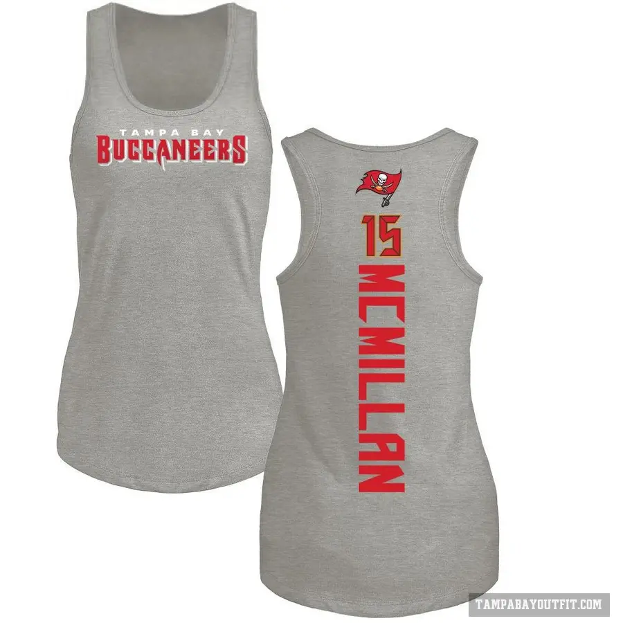 Women's ＃15 Jalen McMillan Tampa Bay Buccaneers Ash Backer Tank Top