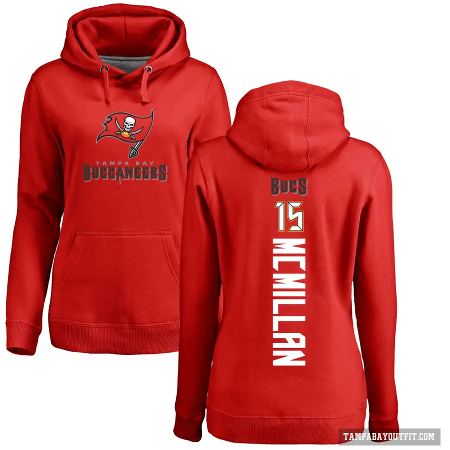 Women's ＃15 Jalen McMillan Tampa Bay Buccaneers Red Pro Line Backer Pullover Hoodie