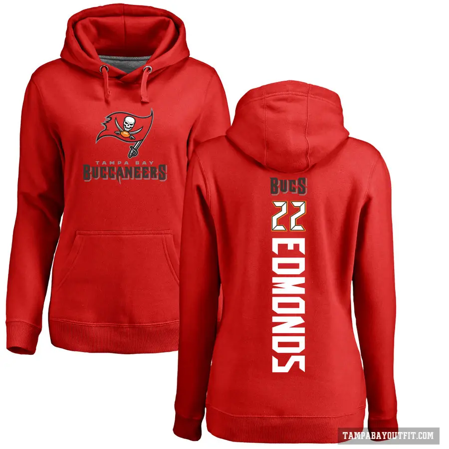 Women's ＃22 Chase Edmonds Tampa Bay Buccaneers Red Pro Line Backer Pullover Hoodie