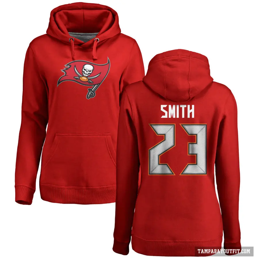 Women's ＃23 Tykee Smith Tampa Bay Buccaneers Red Pro Line Logo Pullover Hoodie