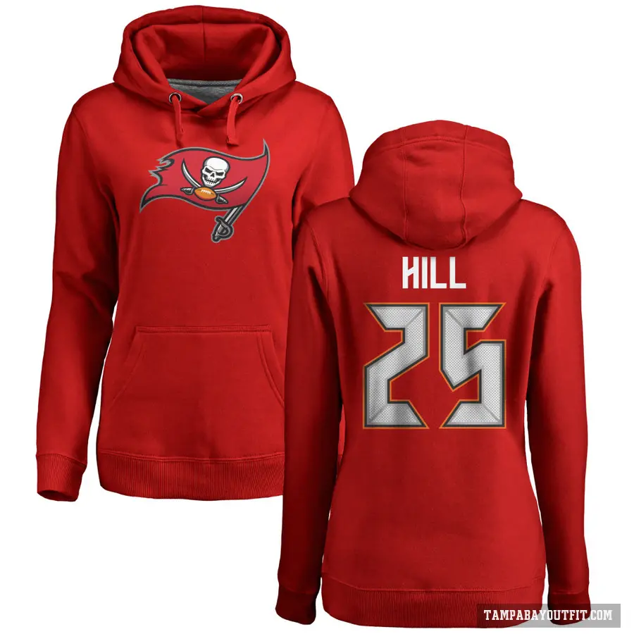 Women's ＃25 Troy Hill Tampa Bay Buccaneers Red Pro Line Logo Pullover Hoodie