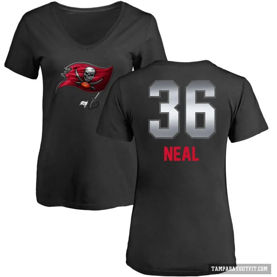 Women's ＃36 Ryan Neal Tampa Bay Buccaneers Black Midnight Mascot T-Shirt