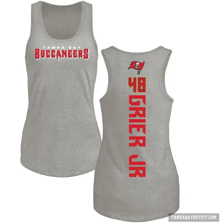 Women's ＃48 Antonio Grier Jr. Tampa Bay Buccaneers Ash Backer Tank Top