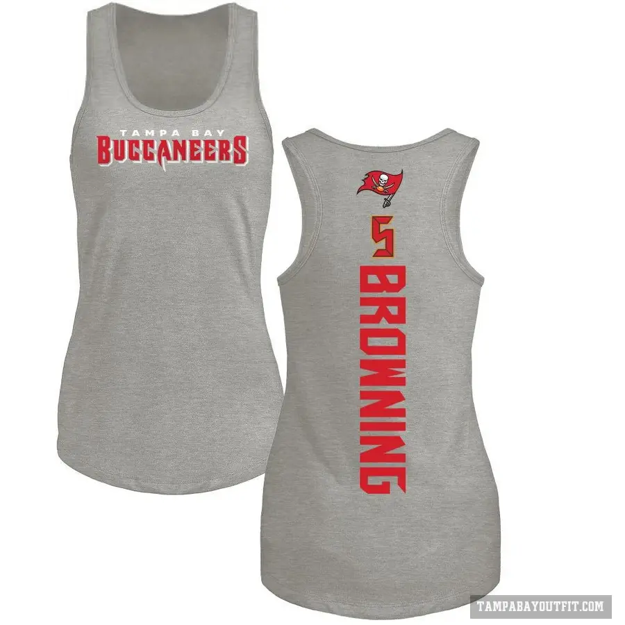 Women's ＃5 Jack Browning Tampa Bay Buccaneers Brown Backer Tank Top Ash