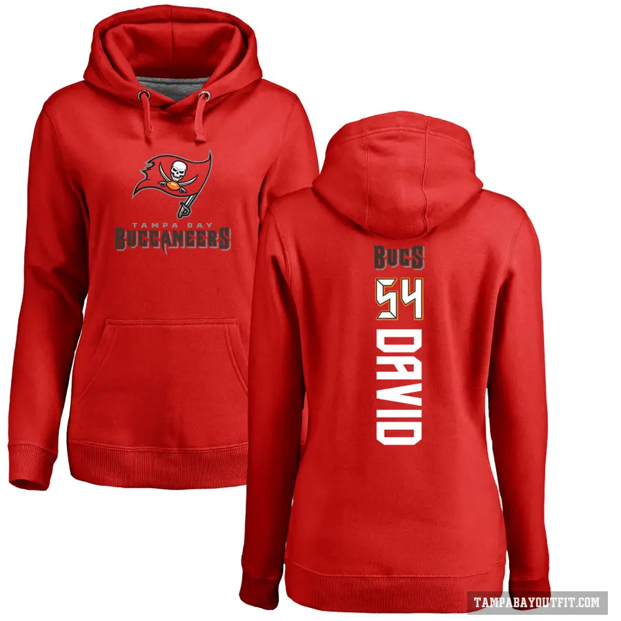 Women's ＃54 Lavonte David Tampa Bay Buccaneers Red Pro Line Backer Pullover Hoodie