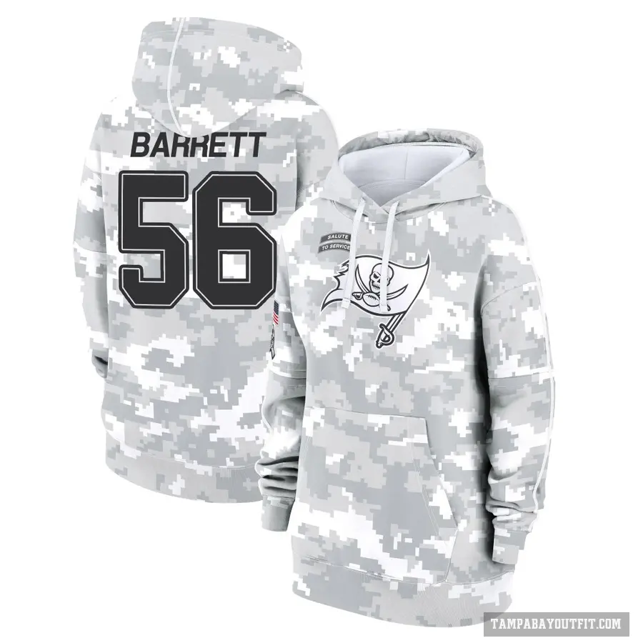 Women's ＃56 Shaquil Barrett Tampa Bay Buccaneers Arctic Camo 2024 Salute to Service Club Fleece Pullover Hoodie