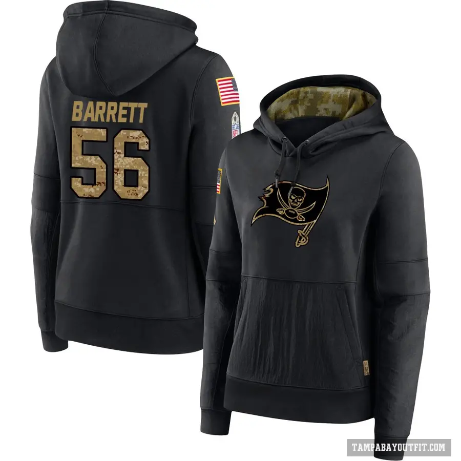 Women's ＃56 Shaquil Barrett Tampa Bay Buccaneers Black 2020 Salute to Service Sideline Performance Pullover Hoodie