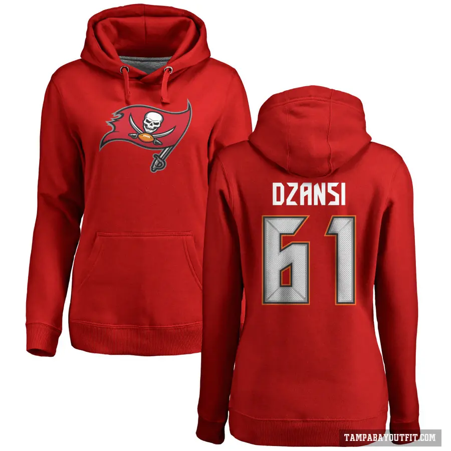 Women's ＃61 Silas Dzansi Tampa Bay Buccaneers Red Pro Line Logo Pullover Hoodie