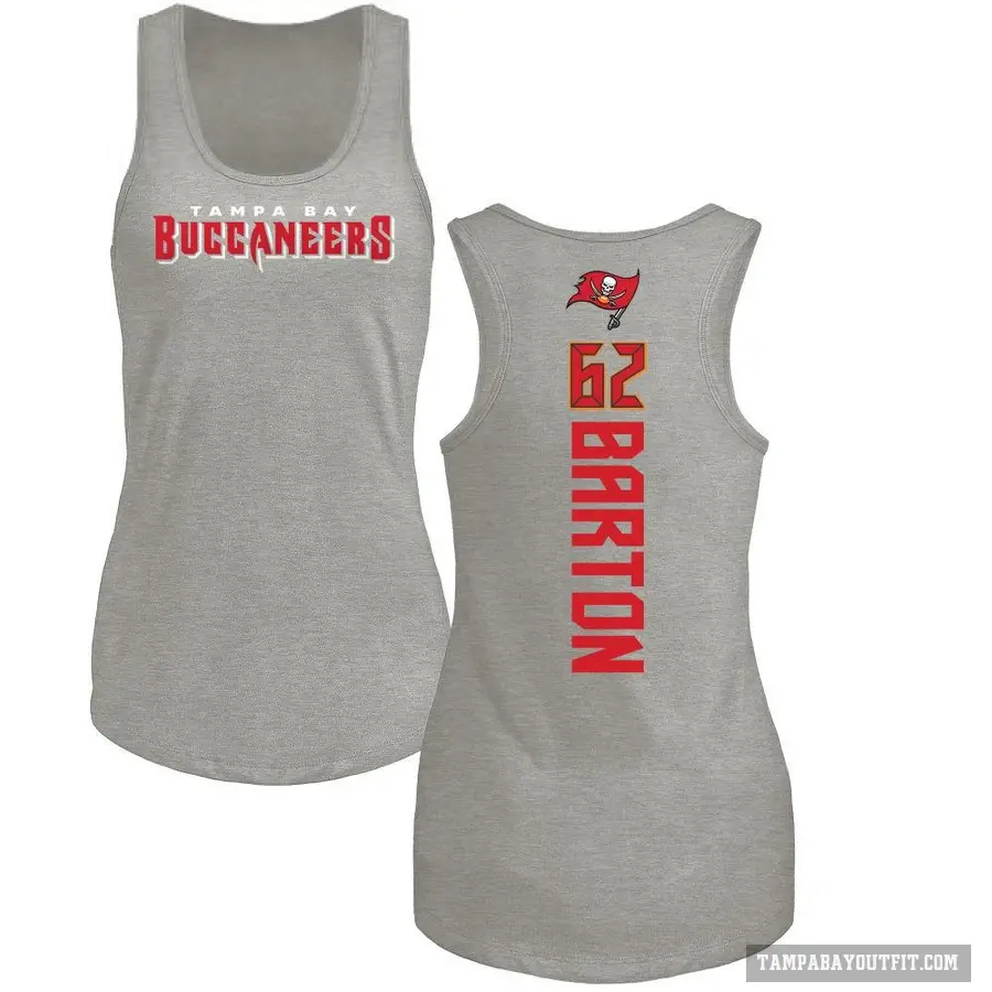 Women's ＃62 Graham Barton Tampa Bay Buccaneers Ash Backer Tank Top