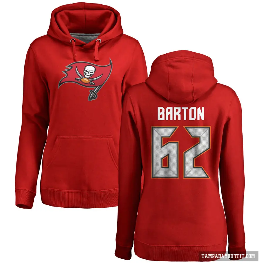 Women's ＃62 Graham Barton Tampa Bay Buccaneers Red Pro Line Logo Pullover Hoodie