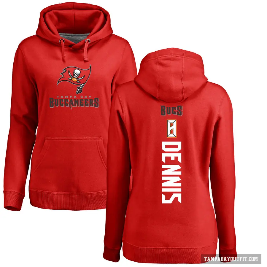 Women's ＃8 SirVocea Dennis Tampa Bay Buccaneers Red Pro Line Backer Pullover Hoodie