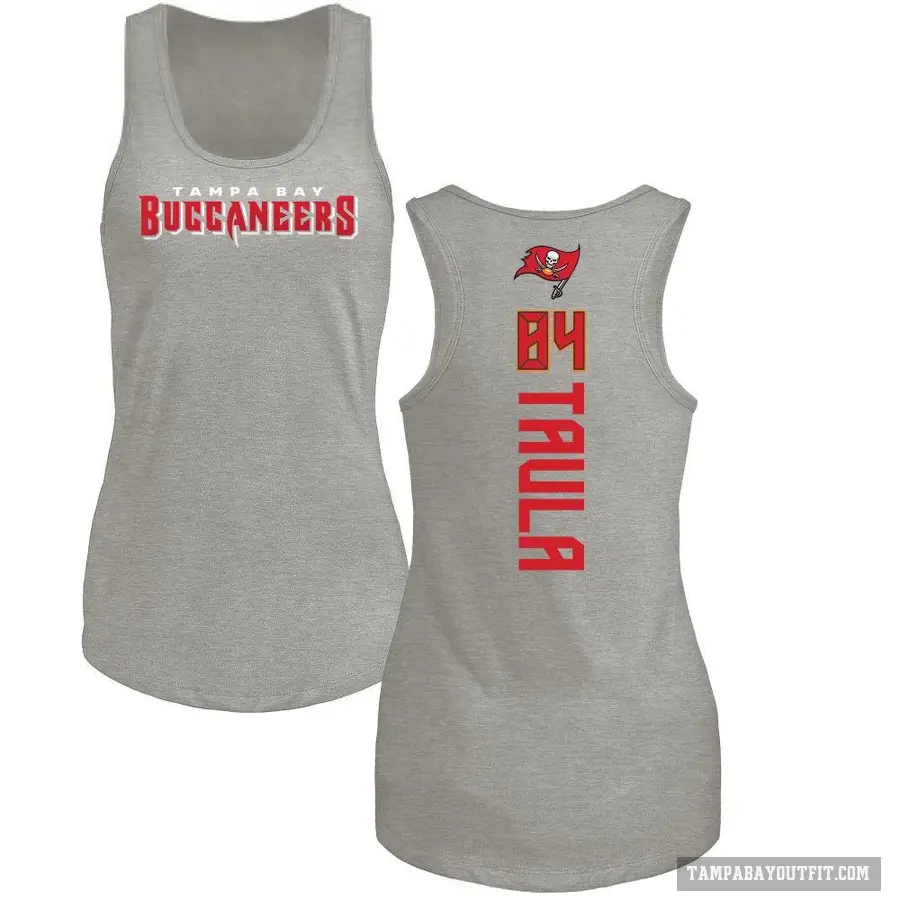 Women's ＃84 Tanner Taula Tampa Bay Buccaneers Ash Backer Tank Top