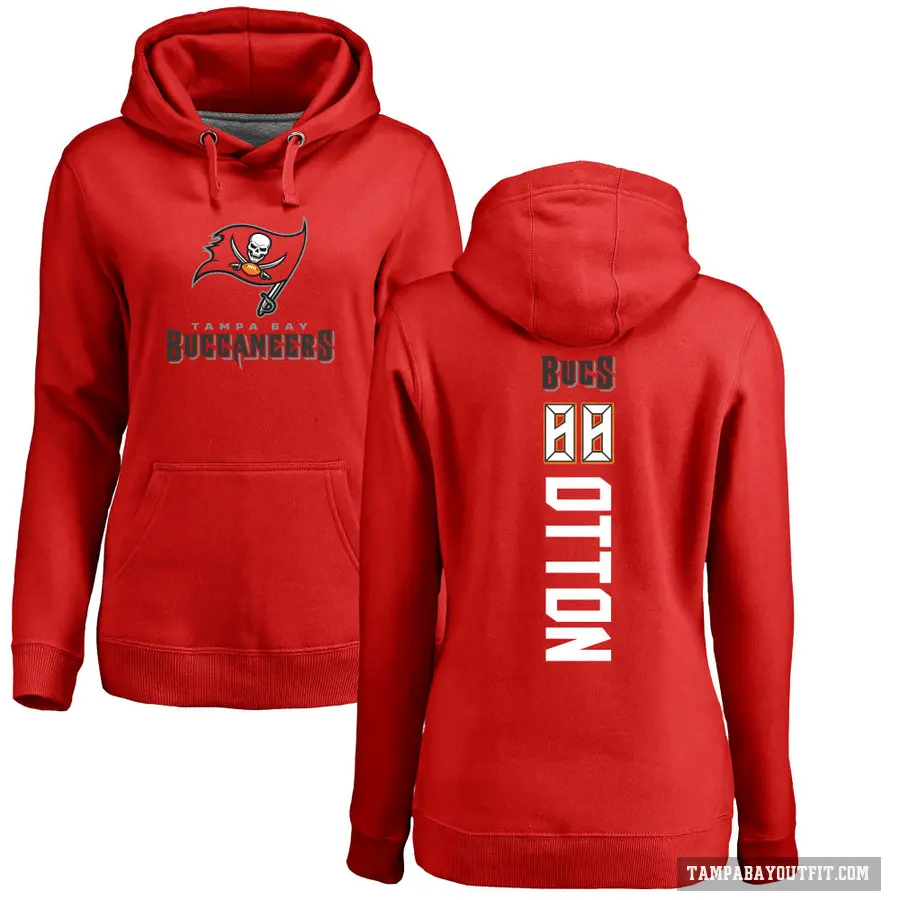Women's ＃88 Cade Otton Tampa Bay Buccaneers Red Pro Line Backer Pullover Hoodie