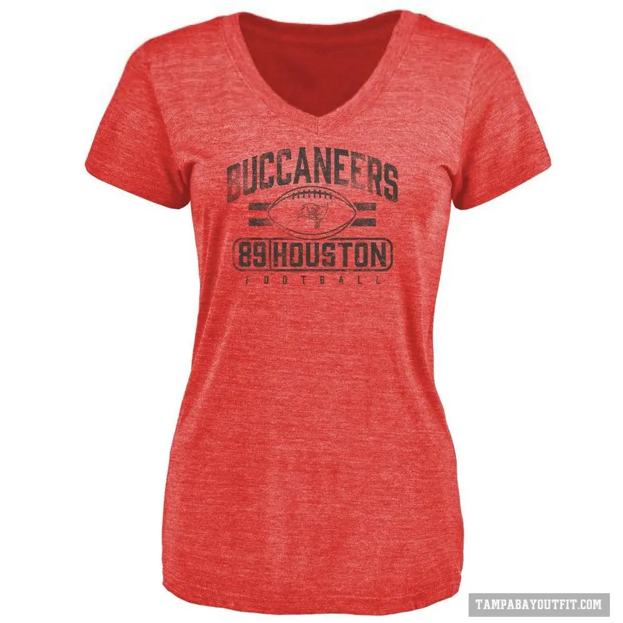 Women's ＃89 Dennis Houston Tampa Bay Buccaneers Red Flanker T-Shirt