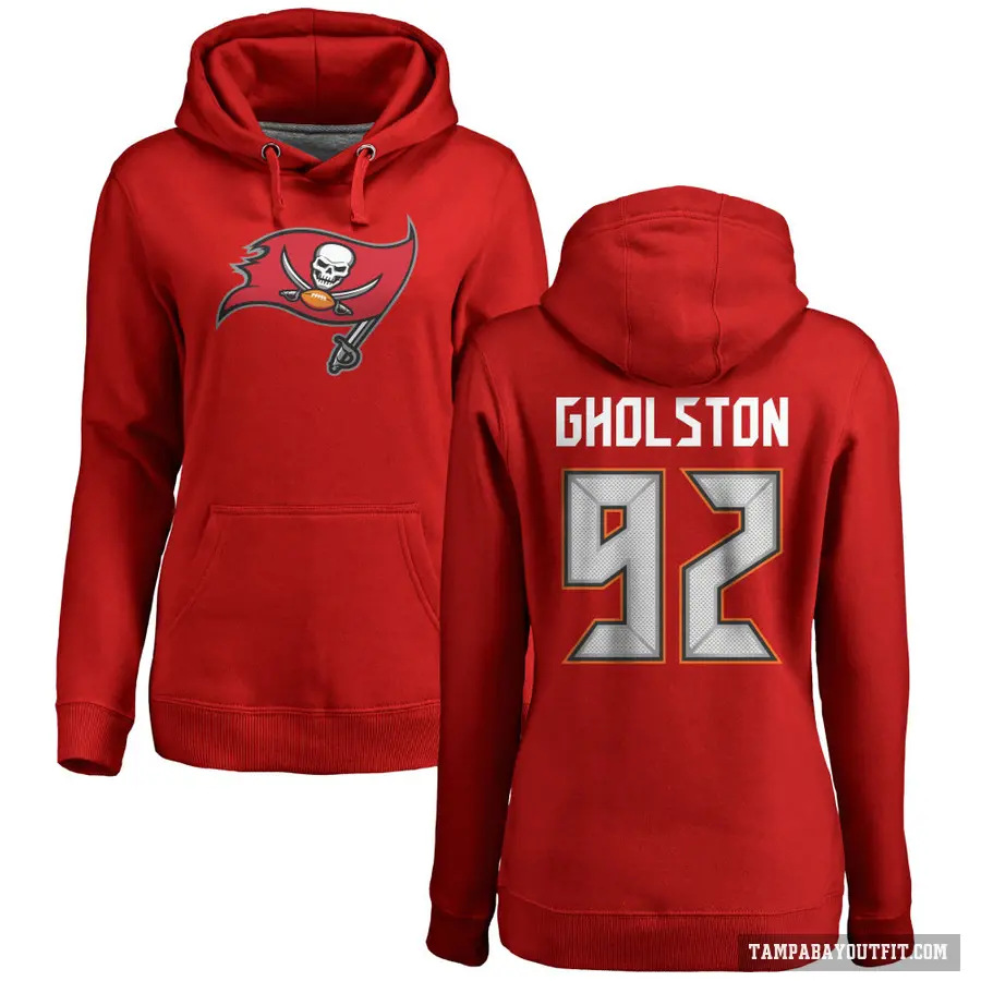 Women's ＃92 William Gholston Tampa Bay Buccaneers Red Pro Line Logo Pullover Hoodie