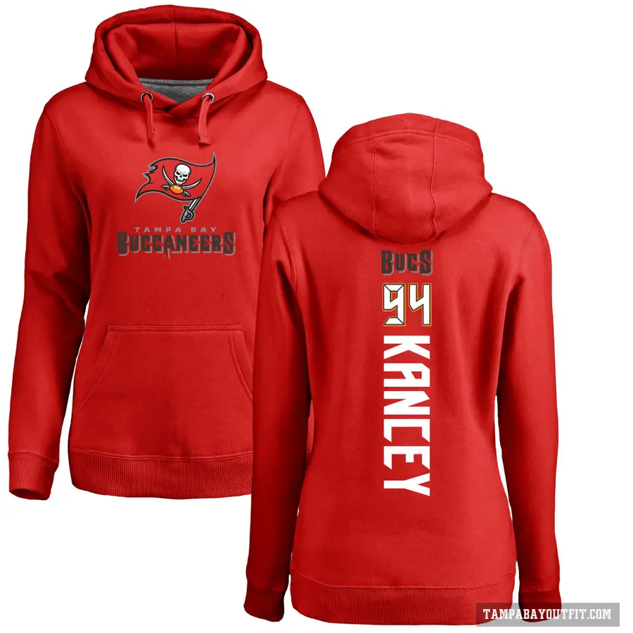 Women's ＃94 Calijah Kancey Tampa Bay Buccaneers Red Pro Line Backer Pullover Hoodie